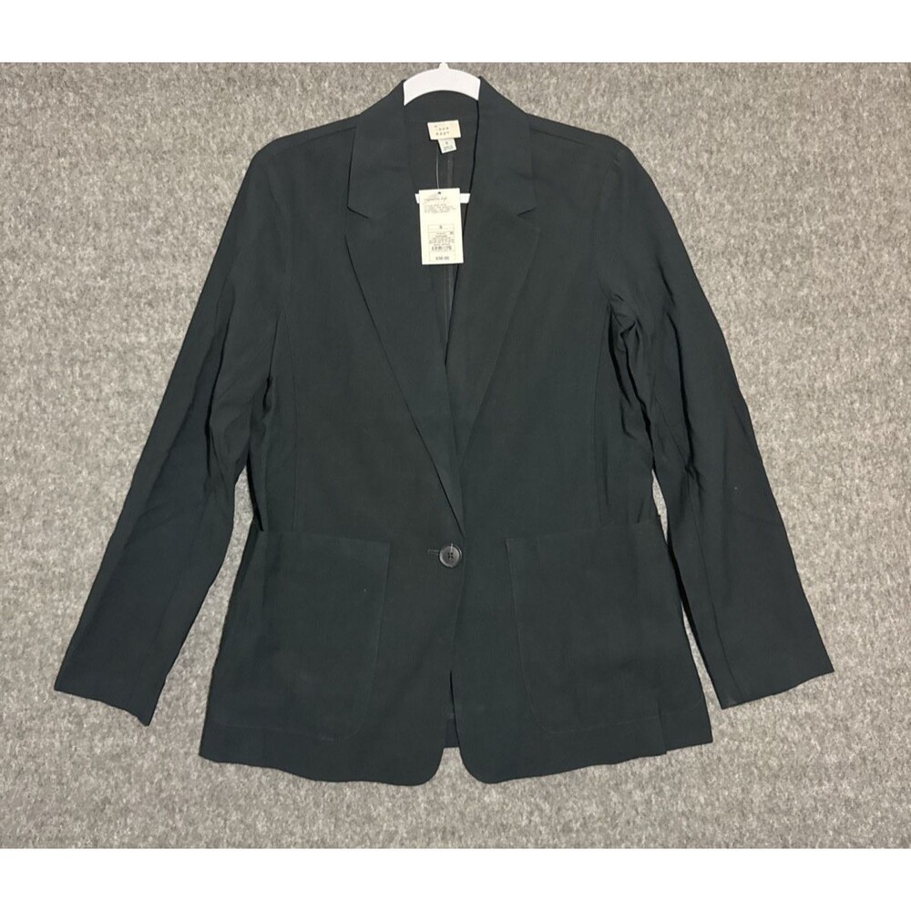 A New Day Women's Blazer Long Sleeve Open Front Black Small